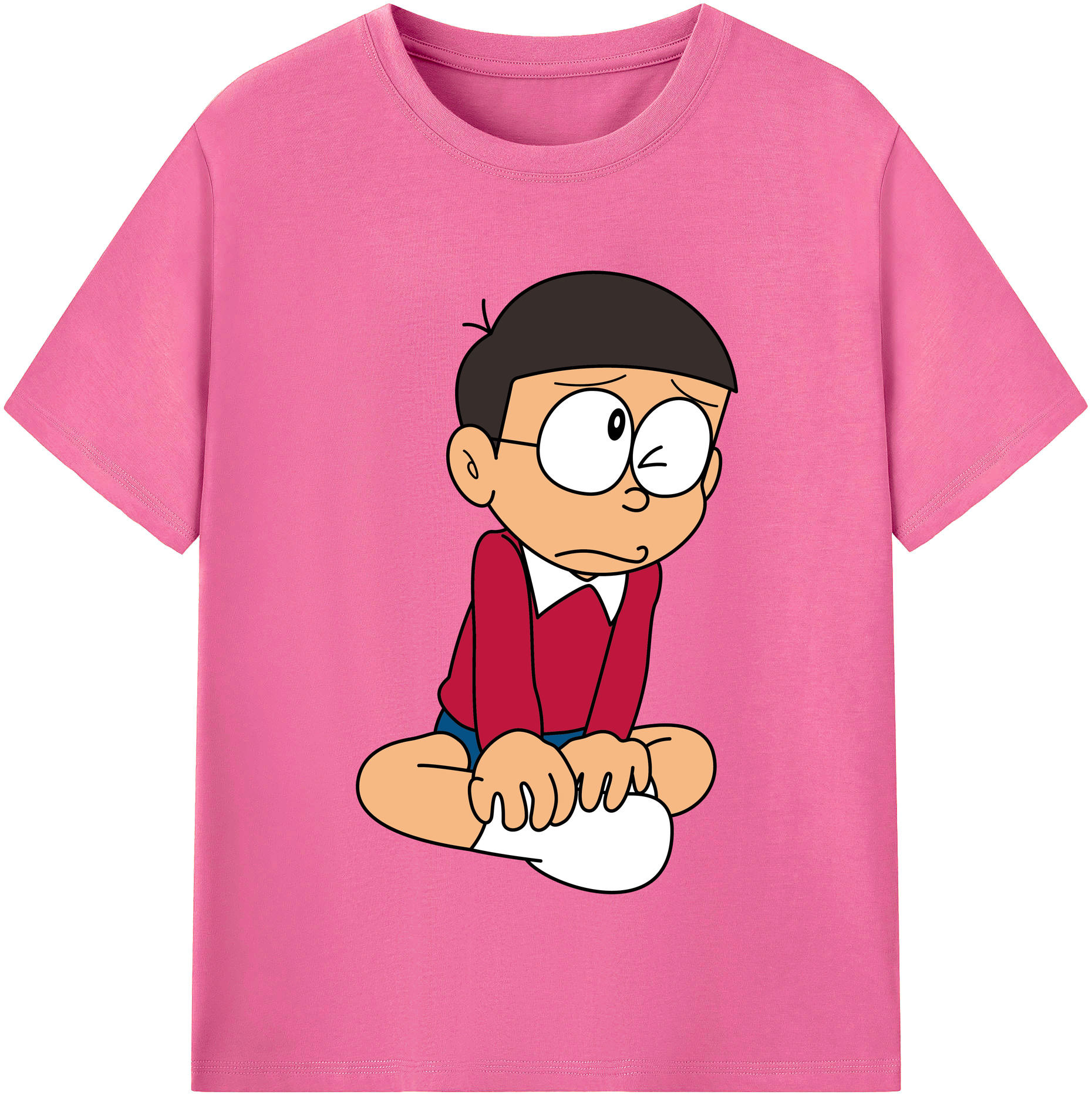 （画像用） ドラえもん 野比 のび太 Doraemon Nobita Nobi レディースカジュアルプリントTシャツ（綿100％）